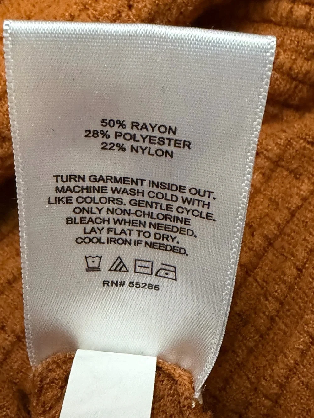 Express Women's Burnt Orange Button-Front Ribbed Cardigan